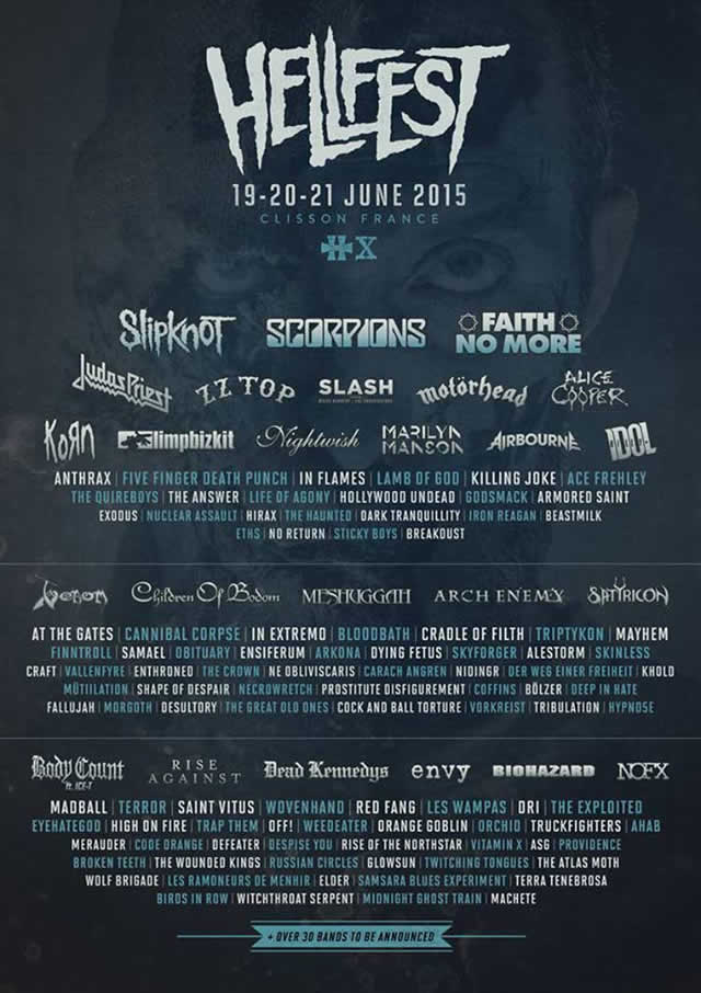 Hellfest 2015 lineup poster