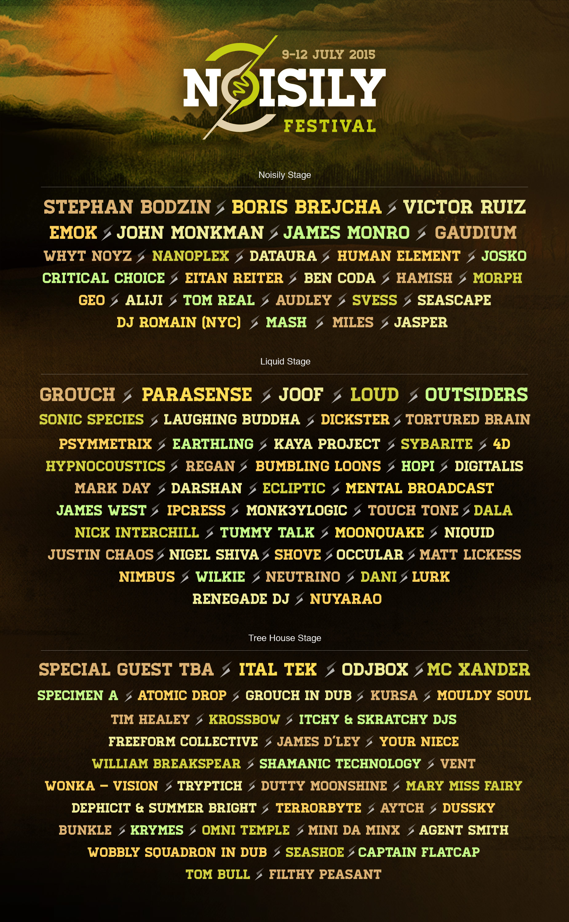 Noisily 2015 line-up poster