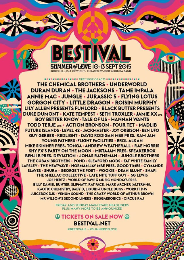 Bestival 2015 line-up poster