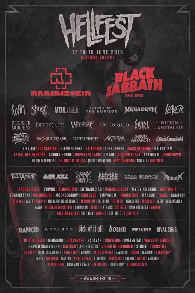 Hellfest 2016 line up poster