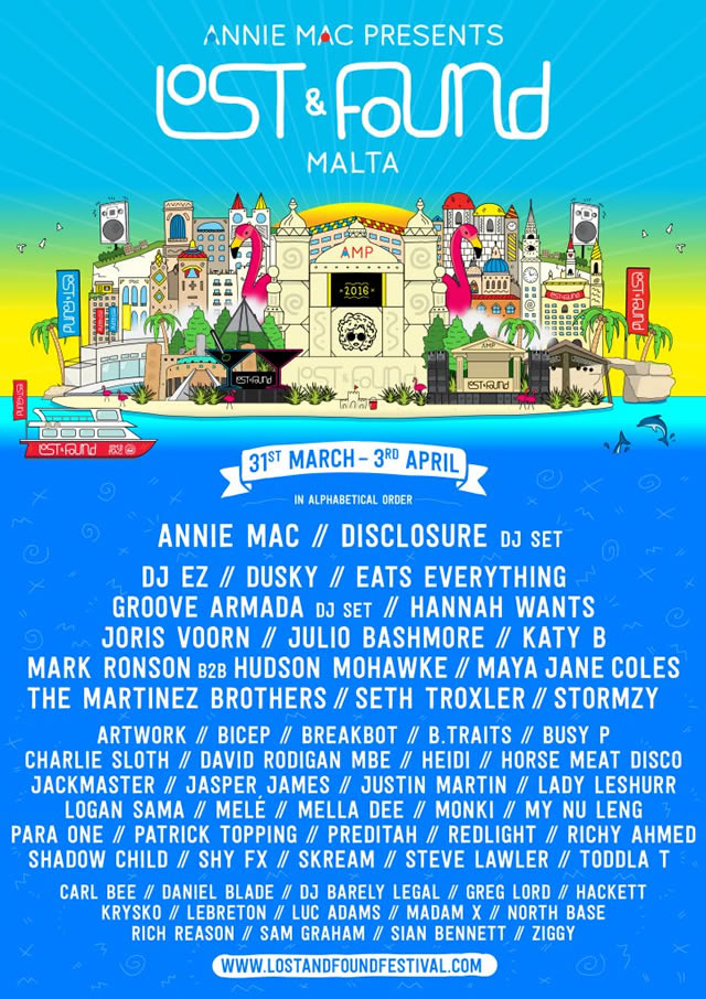Lost and Found Festival 2016 line up poster