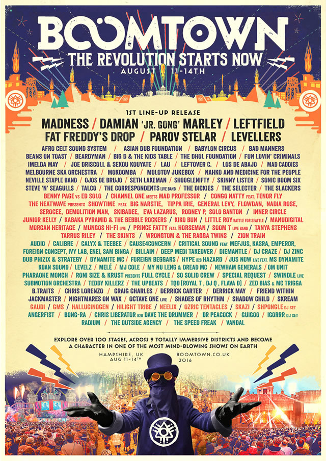 BoomTown 2016 lineup poster