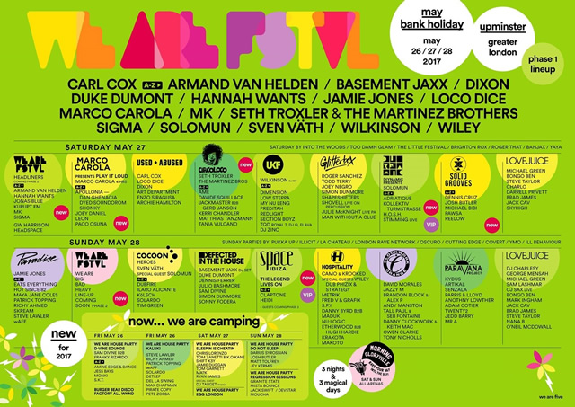 We Are FSTVL 2017 lineup poster