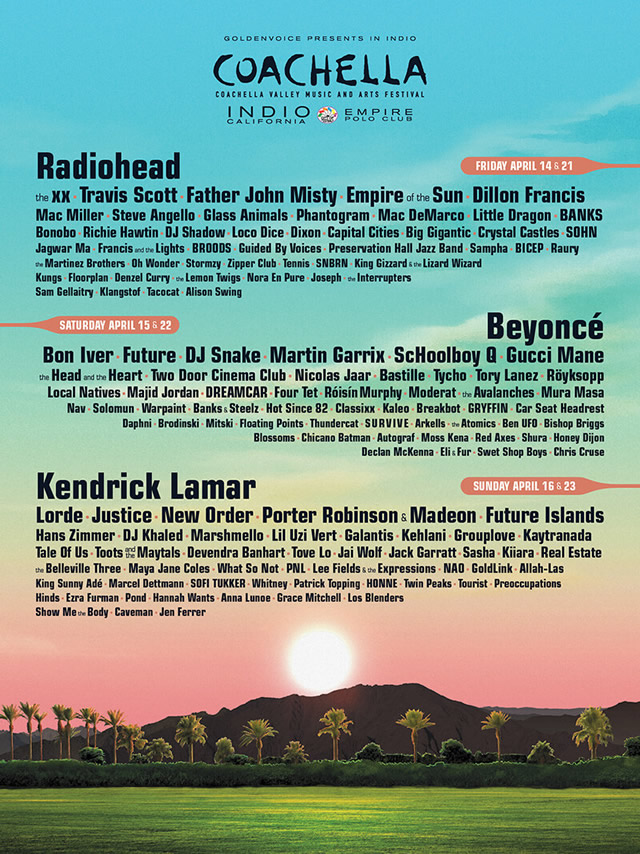 Coachella 2017 lineup poster