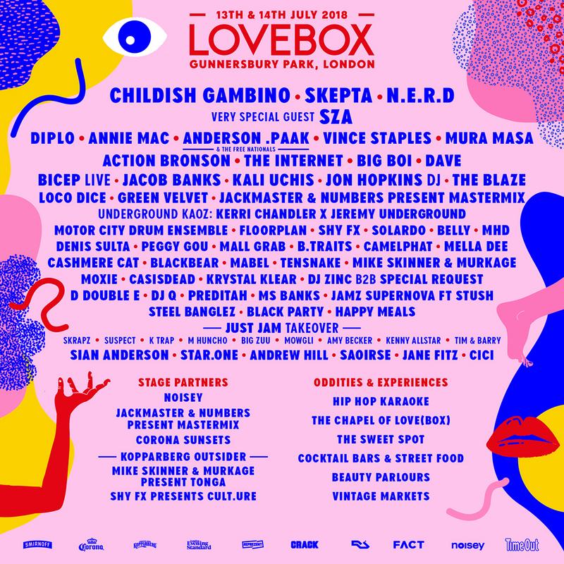 Lovebox 2018 lineup poster