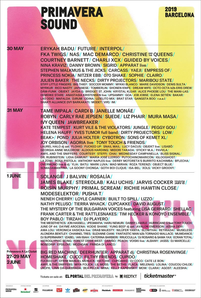 Primavera Sound lineup poster