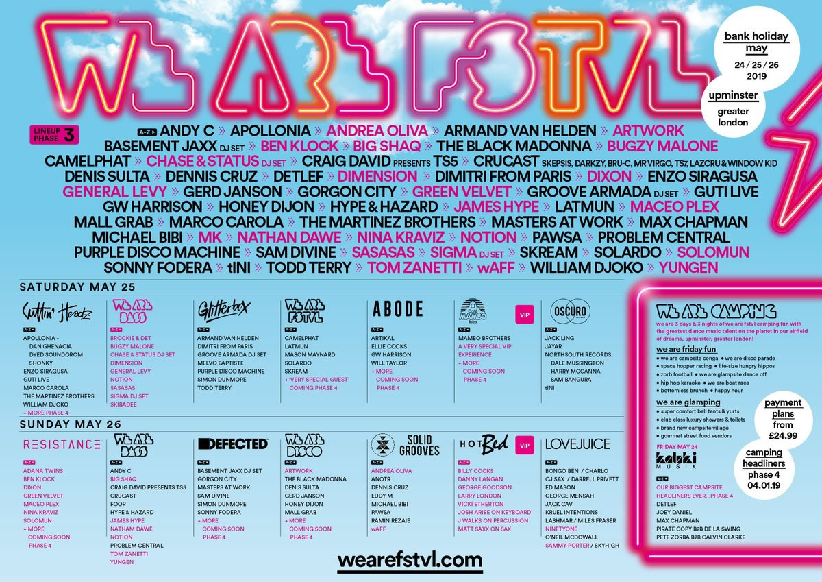 We Are FSTVL lineup poster