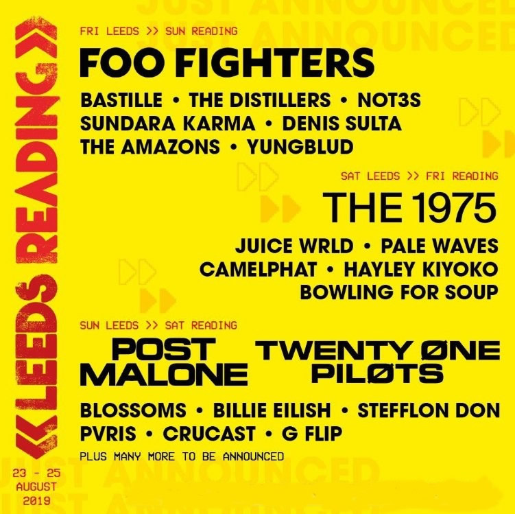Leeds Festival lineup poster