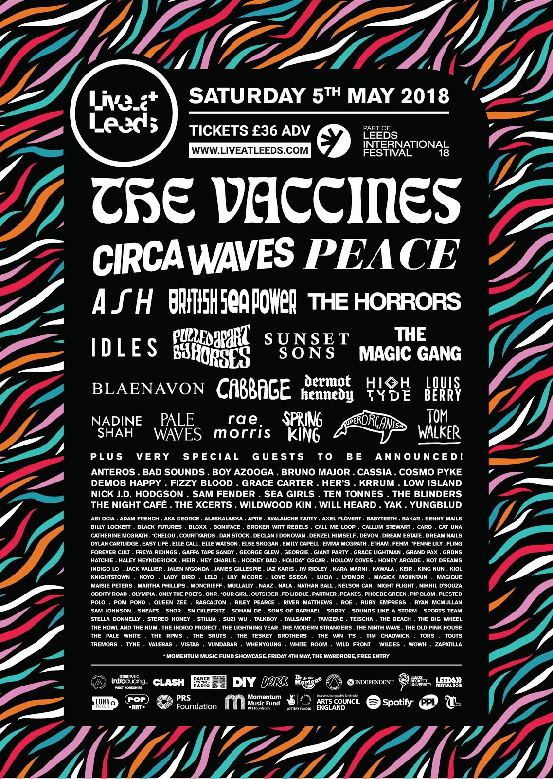 Live At Leeds 2018 2nd line up poster
