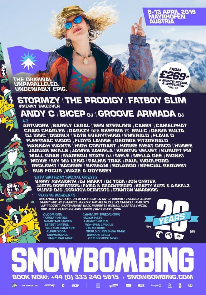 Snowbombing lineup poster