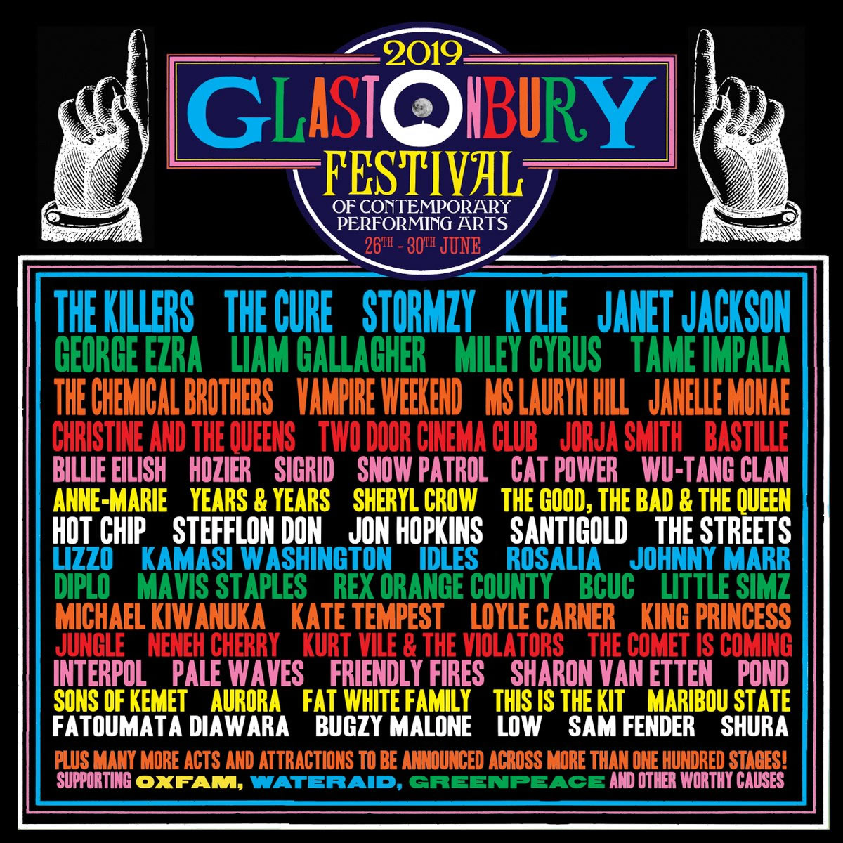 Glastonbury lineup poster